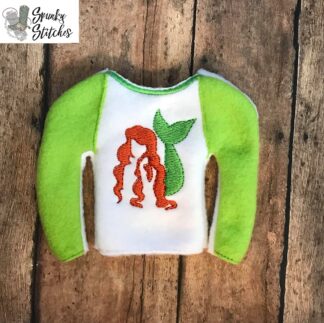 ariel elf shirt in the hoop embroidery design by spunky stitches
