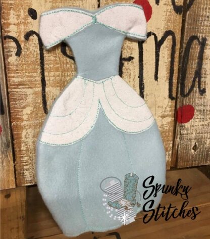 Cinderella Elf costume in the hoop embroidery design by spunky stitches