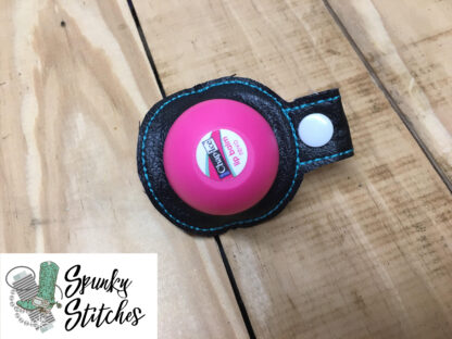 EOS chapstick key fob in the hoop embroidery file by spunky stitches.
