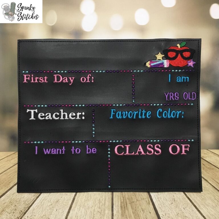 First Day of School Chalkboard Sign with Apple 3 file sizes with ...