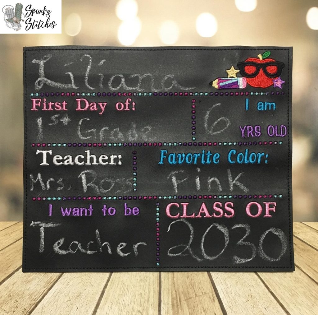 First Day of School Chalkboard Sign with Apple 3 file sizes with ...