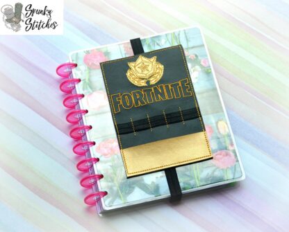 fortnite planner band pencil pocket in the hoop embroidery file by spunky stitches