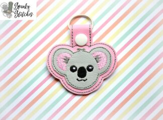 koala key fob in the hoop embroidery file by spunky stitches