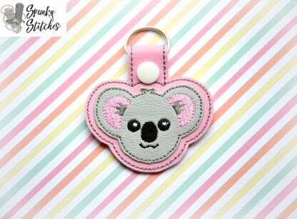koala key fob in the hoop embroidery file by spunky stitches