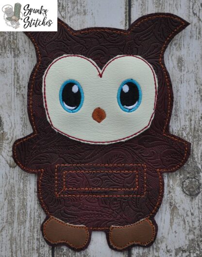 owlsilverware holder in the hoop embroidery file by spunky stitches