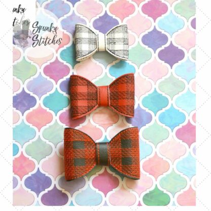 Plaid Bow 4in in size with Spike.