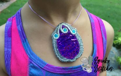 sofia amulet in the hoop embroidery file by spunky stitches