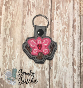 demagorgon key fob in the hoop embroidery file by spunky stitches