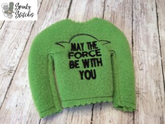 Elf Force be with you shirt in the hoop embroidery file by spunky stitches
