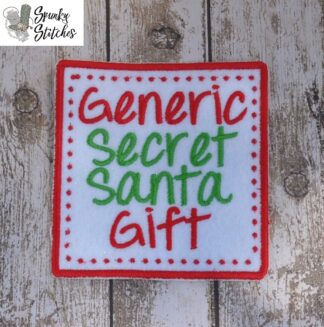 generic secret santa gift mug rug in the hoop embroidery file by spunky stitches