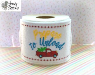 Prepare to unload toilet paper wrap in the hoop embroidery file by spunky stitches
