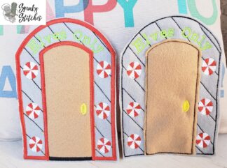 Elf door hoop embroidery file by spunky stitches