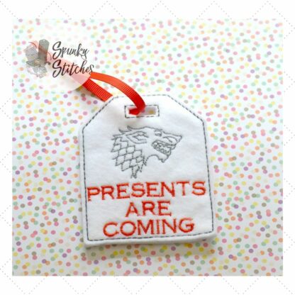 Presents are Coming Gift Tag