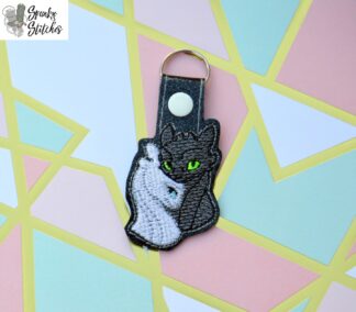 Dragon Couple Key Fob in the hoop embroidery file by Spunky stitches