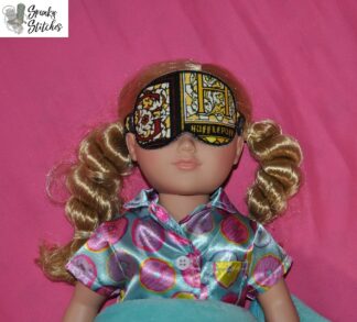 18in doll sleep mask in the hoop embroidery file by Spunky stitches