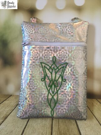 Evenstar Zipper Bag in the hoop embroidery file by Spunky stitches