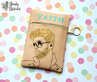 George zipper bag in the hoop embroidery file by Spunky stitches