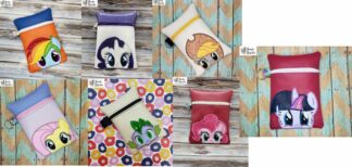 MLP zipper bag set in the hoop embroidery file by Spunky stitches