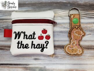 What the Hay zipperbag in the hoop embroidery file by Spunky stitches
