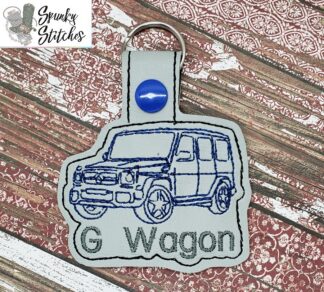 Gwagon Key Fob in the hoop embroidery file by Spunky stitches