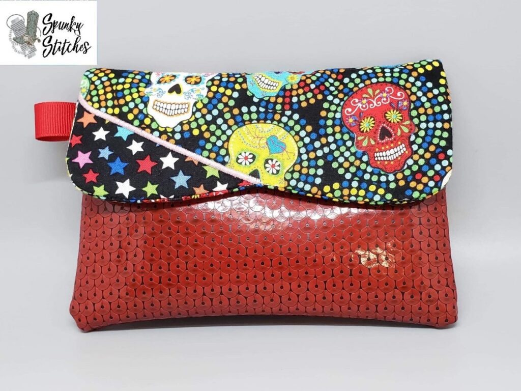 Diagonal Side Top Foldover Zipper Bag