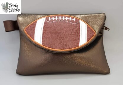 Football Top Foldover Zipper Bag