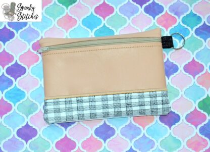 Plaid Bottom Zipper Bag