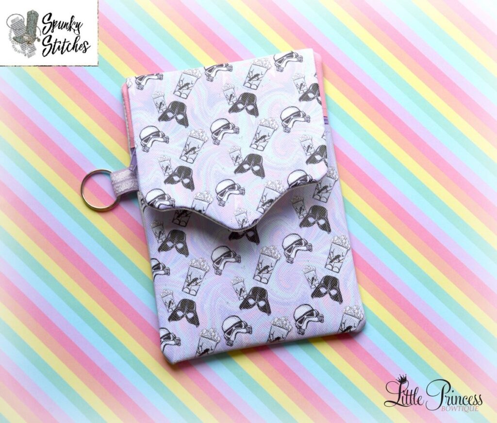 Vertical Wave Top Foldover Zipper Bag