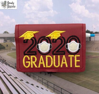 2020 Graduate with Mask Mini notebook Cover with Zipper Pocket. - Image 6