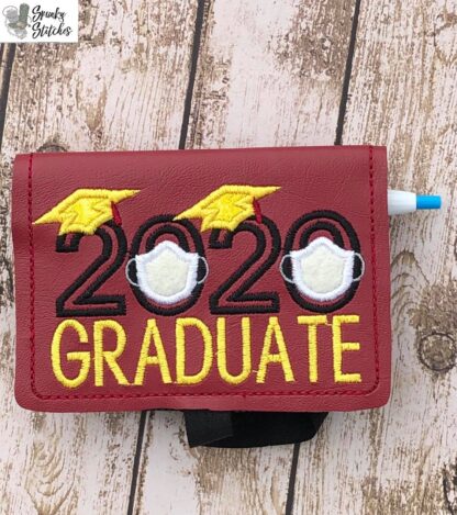 2020 Graduate with Mask Mini notebook Cover with Zipper Pocket. - Image 2