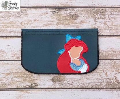 princess mermaid Outline Trifold Zipper Wallet Top ADD ON (wallet isn't included)