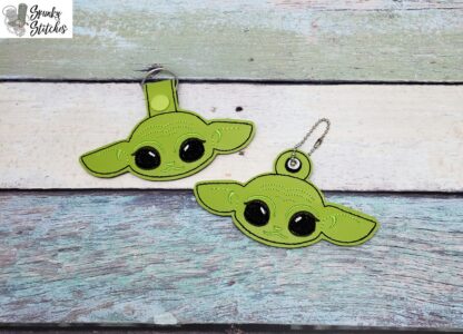 Baby Green Guy Face Key Fob and Zipper Pull