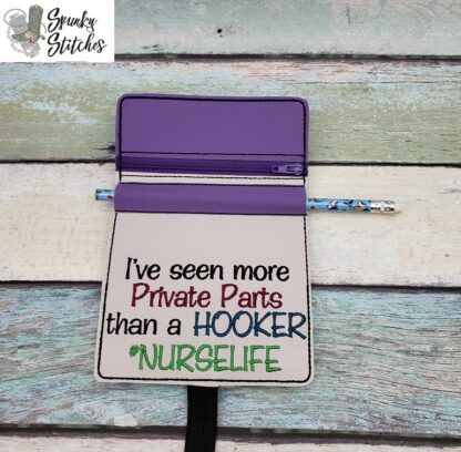 I've Seen More Private Parts than a Hooker. #nurselife Mini Notebook Cover with Zipper Pocket