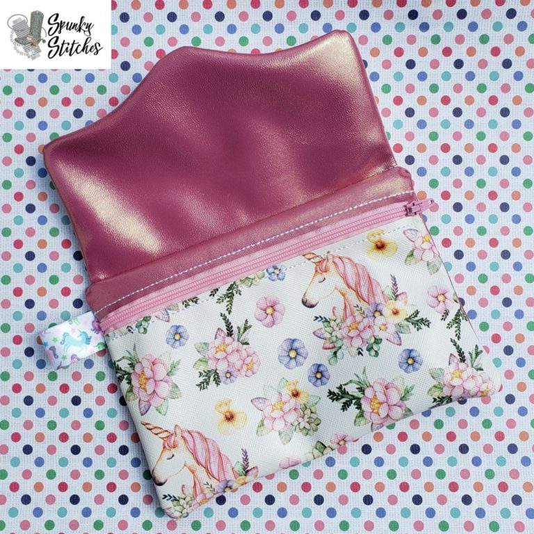 Wavy Top Foldover Zipper Bag
