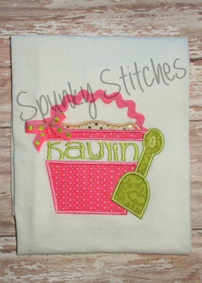 Sand Bucket and Shovel Girl Applique