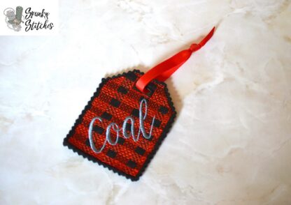 Coal Plaid Gift Tag