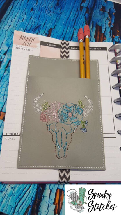 Cow Skull Planner Pencil Pocket