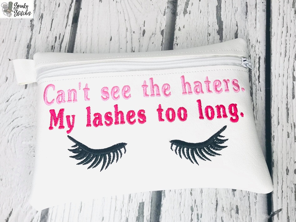 Can’t See The Haters, My Lashes Too Long Zipper Bag