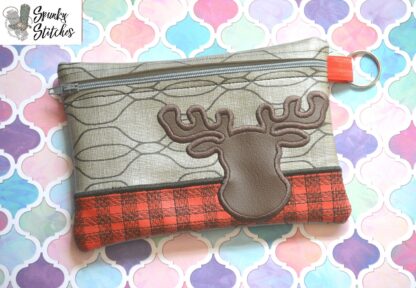 Plaid Moose Bag Zipper Bag