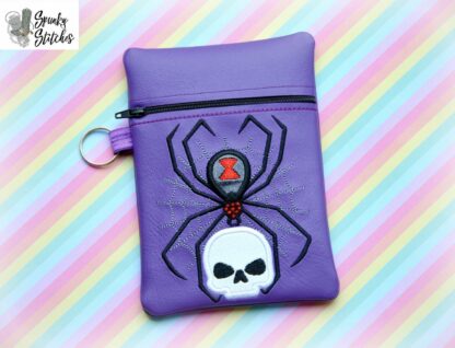 Spider Skull Zipper Bag