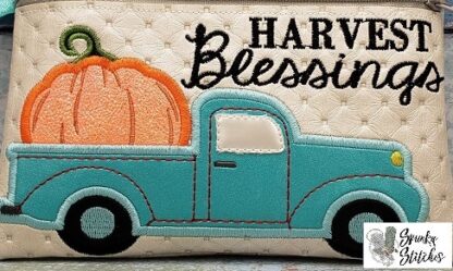 Harvest Blessing Pumpkin Truck Applique - Image 2