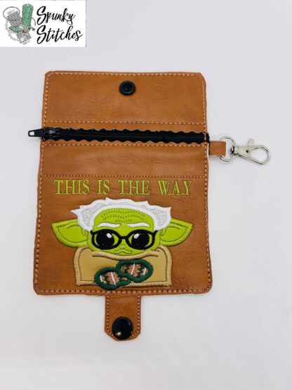 Bernie Green Guy with Mittens Mini Zipper Wallet