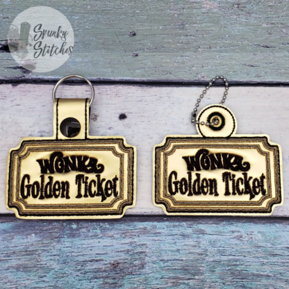 Golden Ticket Key Fob and Zipper Pull