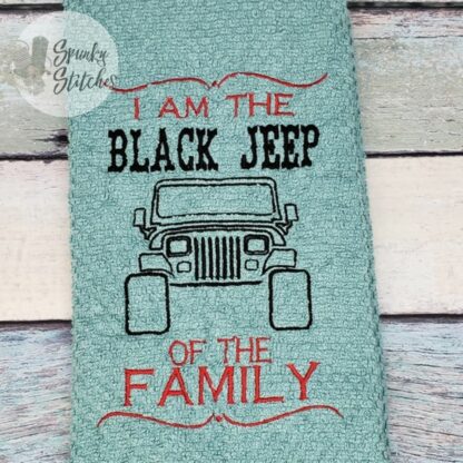 Black Jeep Of the Family Embroidery Applique Design