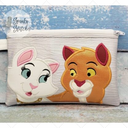 Thomas and Duchess Cats Zipper Bag