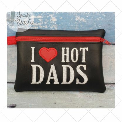 I Love Hot Dads Zipper Bag