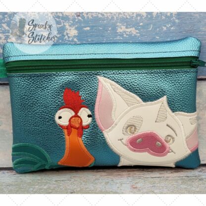 Crazy Chicken And Pig Zipper Bag