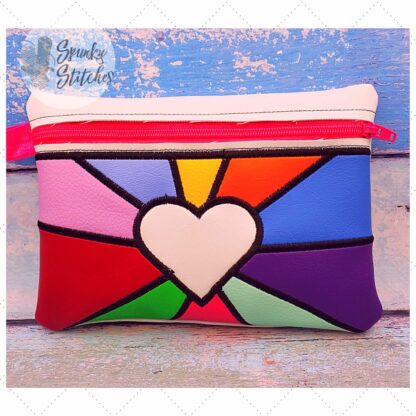 Heart Glass Zipper Bag