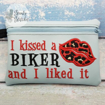 I Kissed A Biker Zipper Bag