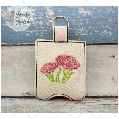 Carnation Hand Sanitizer Holder Key Fob